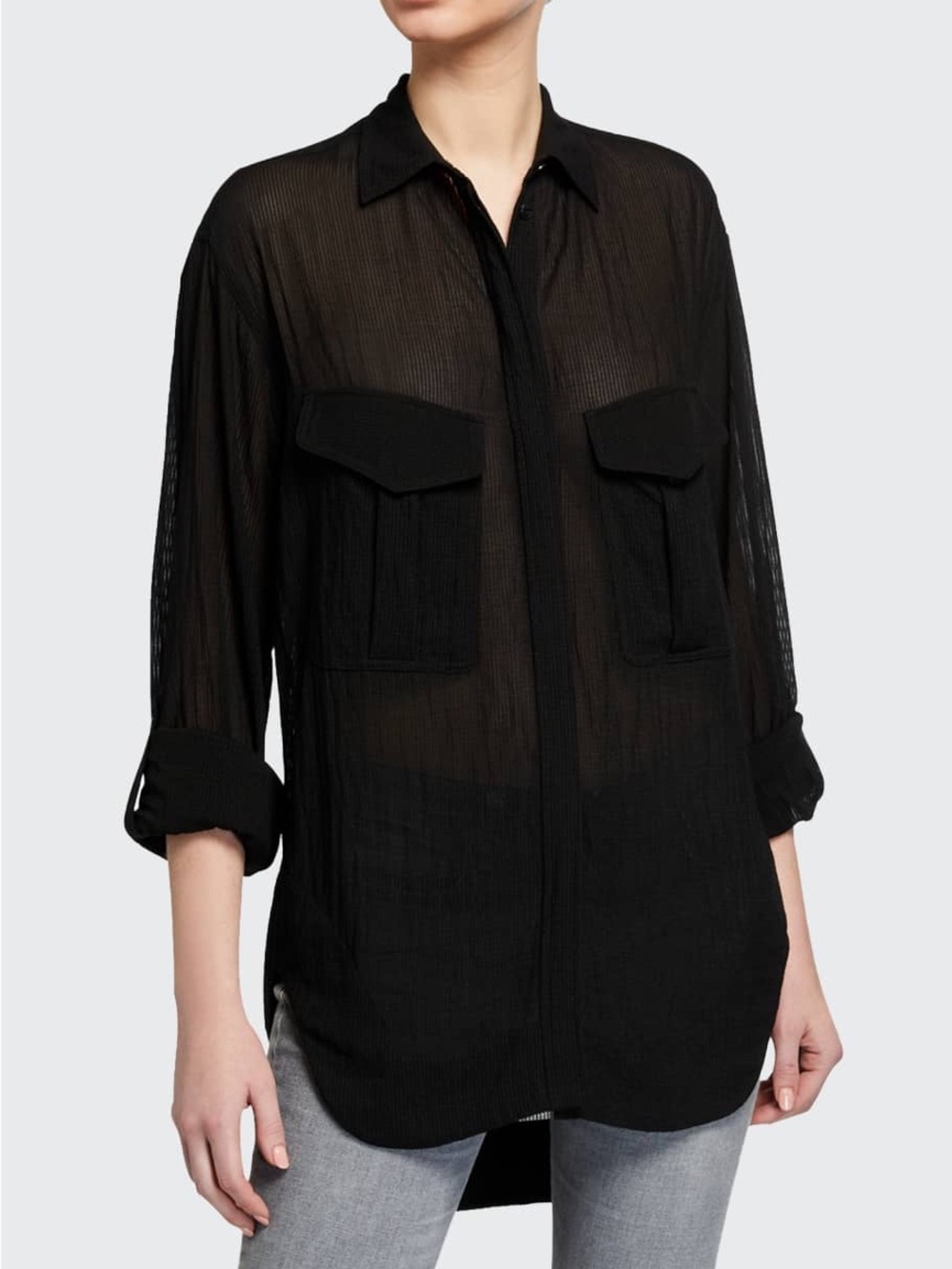 ✨Rag & Bone | Florian Oversized Sheer Button Down Shirt | Sz S
